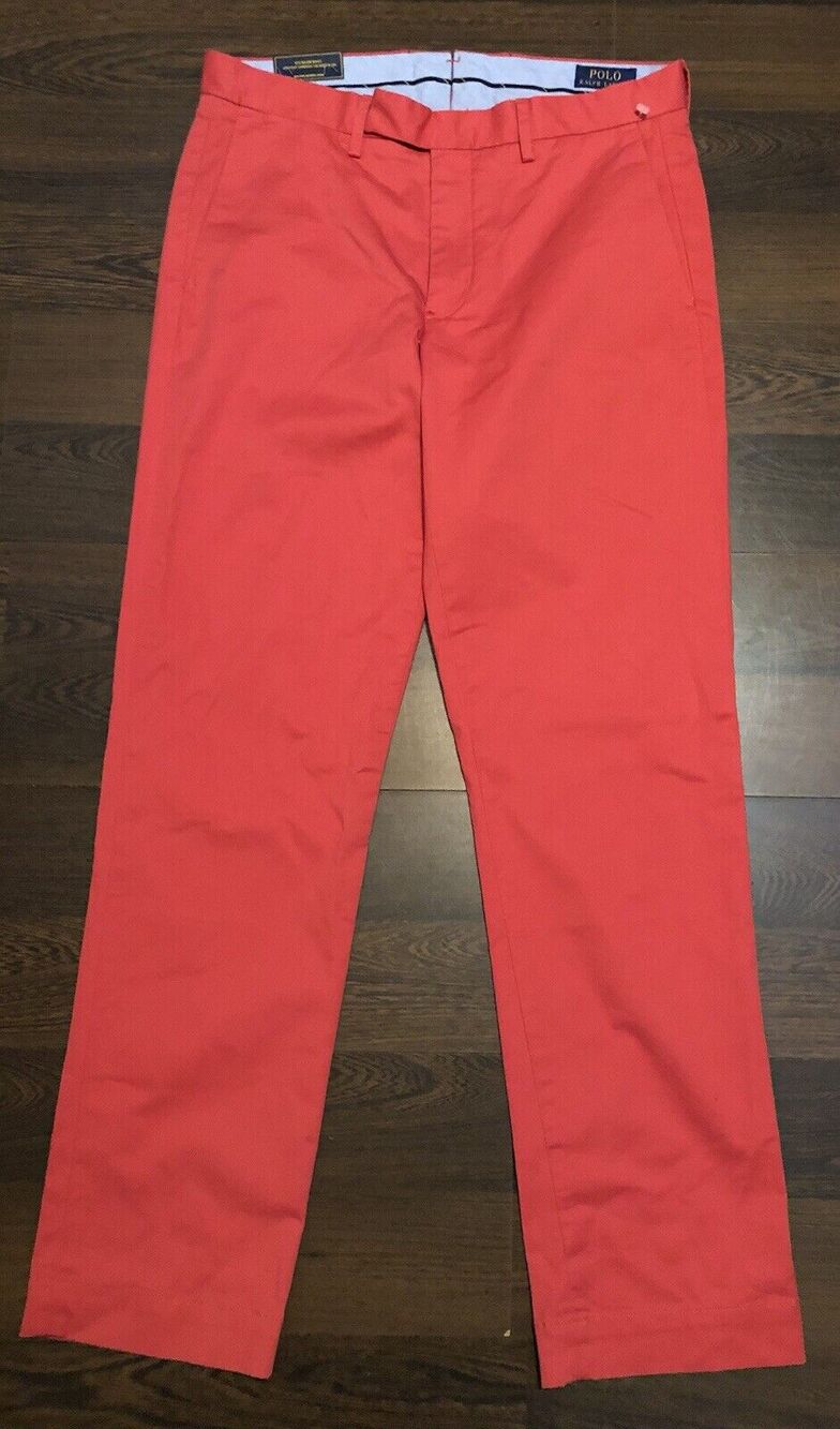 Polo Ralph Lauren Logo Flat Work Stretch Slim Fit Chino Classic Pants 30/30